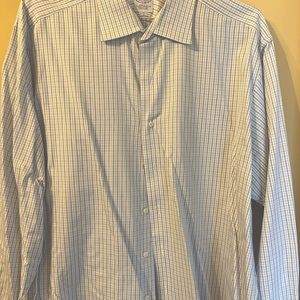 Like New! Brooks Brothers blue checked dress shirt